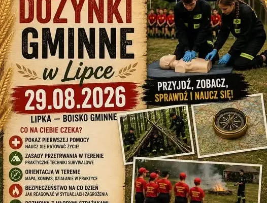 Młodzieżowa Drużyna Pożarnicza z Kolsko zaprasza na stoisko survivalowe podczas dożynek w Lipce