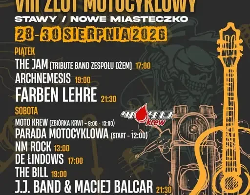 Bluesobranie i Zlot Motocyklowy 2026 w Nowym Miasteczku – weekend pełen muzyki i motocykli
