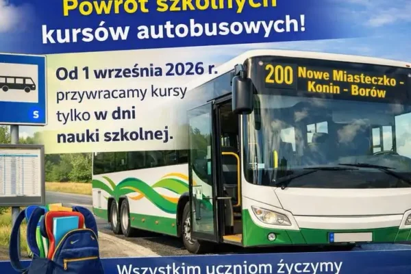 Od 1 września wraca szkolny rozkład jazdy autobusów w gminie