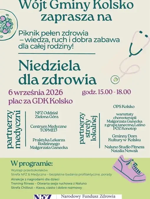 Niedziela dla zdrowia w gminie Kolsko – pierwsza edycja już wkrótce