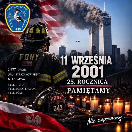 25. rocznica zamachów z 11 września. Strażacy z Bytomia Odrzańskiego oddali hołd bohaterom FDNY