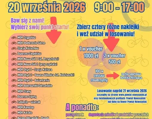 „Paszport Rowerzysty” w Gminie Nowa Sól – w niedzielę 20 września