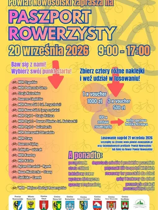 „Paszport Rowerzysty” w Gminie Nowa Sól – w niedzielę 20 września