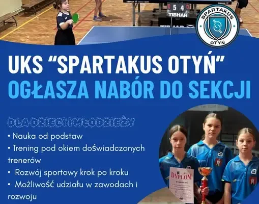 Nowa grupa tenisa stołowego dla dzieci w Otyniu – zapisy trwają