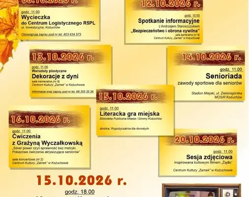 Kożuchowskie Dni Seniora 2026 – harmonogram wydarzeń w październiku