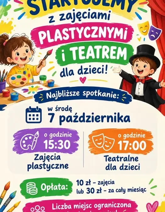 Kreatywne zajęcia dla dzieci w Gminnym Ośrodku Kultury – start już 7 października
