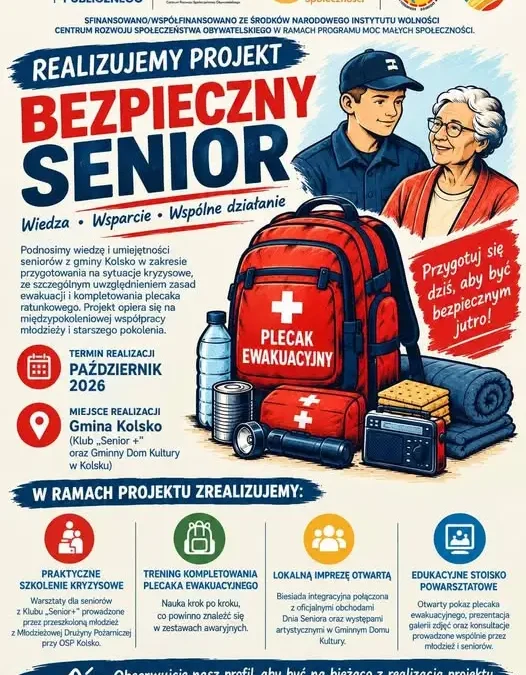 Bezpieczny Senior w gminie Kolsko – młodzież uczy seniorów gotowości na kryzys
