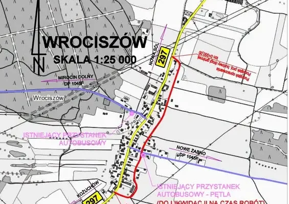 Wrociszów: przystanek autobusowy zmienia lokalizację na czas budowy drogi