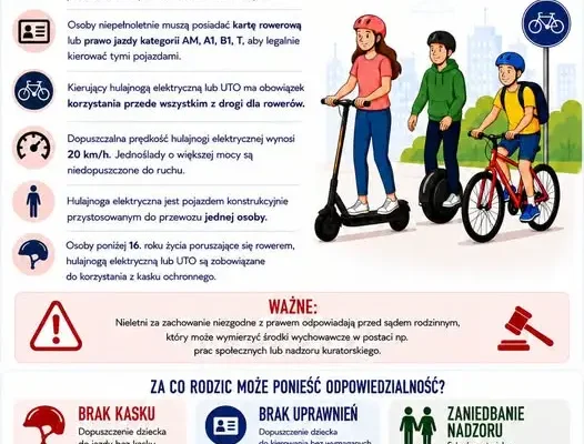 Bezpieczeństwo dzieci na hulajnogach i rowerach – apel lubuskiej policji