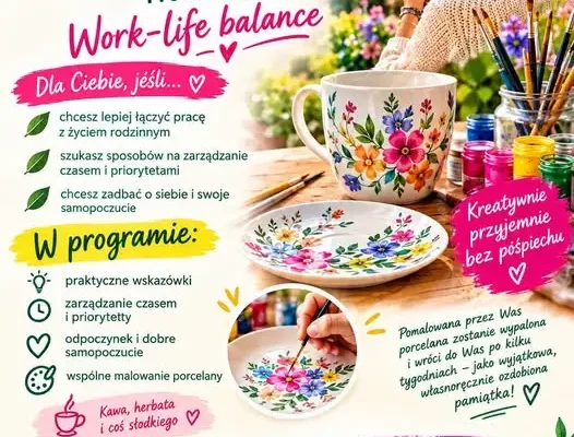Warsztaty work-life balance i malowanie porcelany w Willi Adelajdy