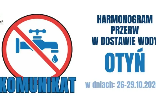 Otyń: planowane przerwy w dostawie wody 26–29 października