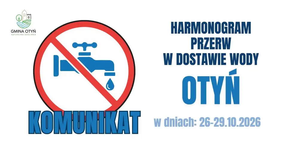 Otyń: planowane przerwy w dostawie wody 26–29 października